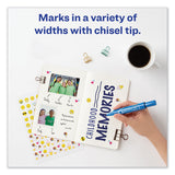 Avery® MARKS A LOT Regular Desk-Style Permanent Marker, Broad Chisel Tip, Blue, Dozen (7886) (AVE07886) Box of 12