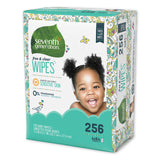 Seventh Generation® Free and Clear Baby Wipes, 7 x 7, Refill, Unscented, White, 256/Pack, 3 Packs/Carton (SEV34219CT) Case of 3