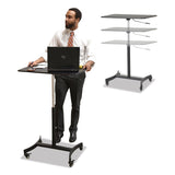 Victor® DC500 High Rise Collection Mobile Adjustable Standing Desk, 30.75" x 22" x 29" to 44", Black (VCTDC500) Each