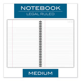 Cambridge® Wirebound Business Notebook, 1-Subject, Wide/Legal Rule, Black Linen Cover, (80) 9.5 x 6.63 Sheets (MEA06672) Each