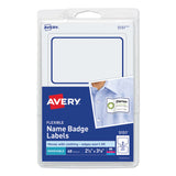 Avery® Flexible Adhesive Name Badge Labels, 3.38 x 2.33, White/Blue Border, 40/Pack (AVE5151) Pack of 40
