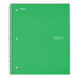 Five Star® Wirebound Notebook with Two Pockets, 1-Subject, Medium/College Rule, Green Cover, (100) 11 x 8.5 Sheets (MEA72055)