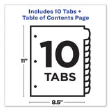 Avery® Customizable TOC Ready Index Multicolor Tab Dividers, 10-Tab, 1 to 10, 11 x 8.5, White, Traditional Color Tabs, 1 Set (AVE11135) Set of 10