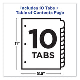 Avery® Customizable TOC Ready Index Black and White Dividers, 10-Tab, 1 to 10, 11 x 8.5, 1 Set (AVE11134) Set of 10