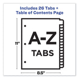 Avery® Customizable TOC Ready Index Multicolor Tab Dividers, 26-Tab, A to Z, 11 x 8.5, White, Traditional Color Tabs, 1 Set (AVE11125) Set of 26
