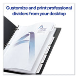 Avery® Customizable Print-On Dividers, 3-Hole Punched, 5-Tab, 11 x 8.5, White, 25 Sets (AVE11517) Box of 25