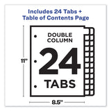 Avery® Customizable TOC Ready Index Double Column Multicolor Tab Dividers, 24-Tab, 1 to 24, 11 x 8.5, White, 1 Set (AVE11321) Each