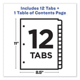 Avery® Customizable TOC Ready Index Black and White Dividers, 12-Tab, 1 to 12, 11 x 8.5, 1 Set (AVE11140) Set of 12