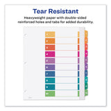 Avery® Customizable TOC Ready Index Multicolor Tab Dividers, Extra Wide Tabs, 10-Tab, 1 to 10, 11 x 9.25, White, 1 Set (AVE11165) Each