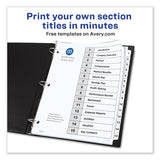 Avery® Customizable TOC Ready Index Black and White Dividers, 15-Tab, 1 to 15, 11 x 8.5, 1 Set (AVE11142) Set of 15