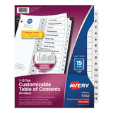 Avery® Customizable TOC Ready Index Black and White Dividers, 15-Tab, 1 to 15, 11 x 8.5, 1 Set (AVE11142) Set of 15
