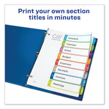 Avery® Customizable TOC Ready Index Multicolor Tab Dividers, 8-Tab, 1 to 8, 11 x 8.5, White, Contemporary Color Tabs, 1 Set (AVE11841) 1 Set