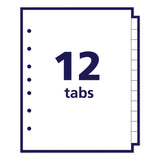 Avery® Preprinted Tab Dividers, 12-Tab, A to Z, 8.5 x 5.5, White, 1 Set (AVE11313) Pack of 5