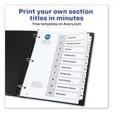 Avery® Customizable TOC Ready Index Black and White Dividers, 10-Tab, 1 to 10, 11 x 8.5, 1 Set (AVE11134) Set of 10