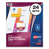 Avery® Customizable TOC Ready Index Multicolor Tab Dividers, Uncollated, 5-Tab, 1 to 5, 11 x 8.5, White, 24 Sets (AVE11167) Box of 24
