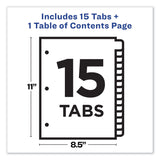 Avery® Customizable TOC Ready Index Black and White Dividers, 15-Tab, 1 to 15, 11 x 8.5, 1 Set (AVE11142) Set of 15