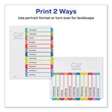 Avery® Customizable TOC Ready Index Multicolor Tab Dividers, 12-Tab, 1 to 12, 11 x 8.5, White, Contemporary Color Tabs, 1 Set (AVE11843) Set of 12