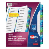 Avery® Customizable TOC Ready Index Double Column Multicolor Tab Dividers, 32-Tab, 1 to 32, 11 x 8.5, White, 1 Set (AVE11322) Each