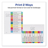 Avery® Customizable TOC Ready Index Multicolor Tab Dividers, 12-Tab, Jan. to Dec., 11 x 8.5, White, Contemporary Color Tabs, 1 Set (AVE11847) Set of 12