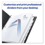 Avery® Customizable Print-On Dividers, 3-Hole Punched, 8-Tab, 11 x 8.5, White, 25 Sets (AVE11554) Box of 25