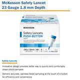 McKesson Safety Lancet 23 Gauge Retractable Push Button Activation Finger (1217990_BX) 100/BX