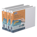 Stride QuickFit Landscape Spreadsheet Round Ring View Binder, 3 Rings, 1.5" Capacity, 11 x 8.5, White (STW97120) Each