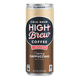 HIGH Brew® Coffee Cold Brew Coffee + Protein, Creamy Cappuccino, 8 oz Can, 12/Pack (HIH00560) Case of 12