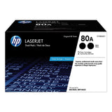 HP HP 80A, (CF280A-D) 2-Pack Black Original LaserJet Toner Cartridges (HEWCF280AD1) Pack of 2