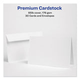 Avery® Half-Fold Greeting Cards with Envelopes, Inkjet, 65 lb, 5.5 x 8.5, Textured Uncoated White, 1 Card/Sheet, 30 Sheets/Box (AVE3378) Box of 30