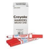 Crayola® Broad Line Washable Markers, Broad Bullet Tip, Red, 12/Box (CYO587800038)