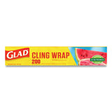 Glad® ClingWrap Plastic Wrap, 200 Square Foot Roll, Clear, 12 Rolls/Carton (CLO00020CT) Case of 12