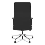 HON® Define Executive High-Back Leather Chair, Supports 250 lb, 17" to 21" Seat Height, Black Seat/Back, Polished Chrome Base (BSXVL108SB11) Each