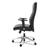 HON® Define Executive High-Back Leather Chair, Supports 250 lb, 17" to 21" Seat Height, Black Seat/Back, Polished Chrome Base (BSXVL108SB11) Each