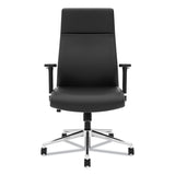 HON® Define Executive High-Back Leather Chair, Supports 250 lb, 17" to 21" Seat Height, Black Seat/Back, Polished Chrome Base (BSXVL108SB11) Each