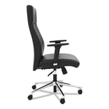 HON® Define Executive High-Back Leather Chair, Supports 250 lb, 17" to 21" Seat Height, Black Seat/Back, Polished Chrome Base (BSXVL108SB11) Each