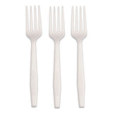 AmerCareRoyal® CPLA Cutlery, Heavyweight Fork, Plastic, White, 1,000/Carton (RPPL1801W) Case of 1000