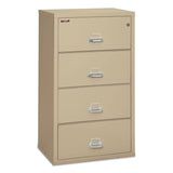 FireKing® Insulated Lateral File, 4 Legal/Letter-Size File Drawers, Parchment, 31.13" x 22.13" x 52.75", 260 lb Overall Capacity (FIR43122CPA)