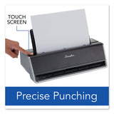 Swingline® 28-Sheet Commercial Electric Three-Hole Punch, 9/32" Holes, Black/Silver (SWI74535) Each