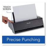 Swingline® 28-Sheet Commercial Electric Two-Hole Punch, Fixed 9/32" Holes, Black/Silver (SWI74532) Each
