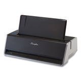 Swingline® 28-Sheet Commercial Electric Two-Hole Punch, Fixed 9/32" Holes, Black/Silver (SWI74532) Each