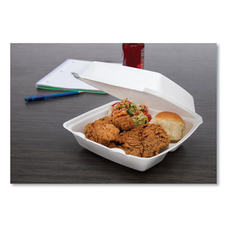 Dart® Foam Hinged Lid Containers, 3-Compartment, 8.38 x 7.78 x 3.25, 200/Carton (DCC85HT3R)