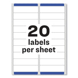 Avery® Easy Peel White Address Labels w/ Sure Feed Technology, Laser Printers, 1 x 4, White, 20/Sheet, 250 Sheets/Box (AVE5961) Box of 5000