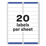 Avery® Easy Peel White Address Labels w/ Sure Feed Technology, Laser Printers, 1 x 4, White, 20/Sheet, 25 Sheets/Pack (AVE5261) Pack of 500