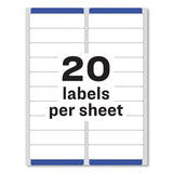 Avery® Easy Peel White Address Labels w/ Sure Feed Technology, Inkjet Printers, 1 x 4, White, 20/Sheet, 25 Sheets/Pack (AVE8161) Pack of 500
