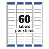 Avery® Easy Peel White Address Labels w/ Sure Feed Technology, Laser Printers, 0.66 x 1.75, White, 60/Sheet, 25 Sheets/Pack (AVE5195) Pack of 1500