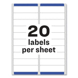 Avery® Easy Peel White Address Labels w/ Sure Feed Technology, Laser Printers, 1 x 4, White, 20/Sheet, 100 Sheets/Box (AVE5161) Box of 2000