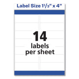 Avery® Easy Peel White Address Labels w/ Sure Feed Technology, Inkjet Printers, 1.33 x 4, White, 14/Sheet, 100 Sheets/Box (AVE8462) Box of 1400