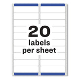 Avery® Easy Peel White Address Labels w/ Sure Feed Technology, Inkjet Printers, 1 x 4, White, 20/Sheet, 100 Sheets/Box (AVE8461) Box of 2000