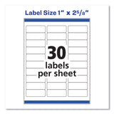 Avery® Easy Peel White Address Labels w/ Sure Feed Technology, Laser Printers, 1 x 2.63, White, 30/Sheet, 25 Sheets/Pack (AVE5260) Pack of 750