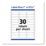 Avery® Easy Peel White Address Labels w/ Sure Feed Technology, Inkjet Printers, 1 x 2.63, White, 30/Sheet, 100 Sheets/Box (AVE8460) Box of 3000